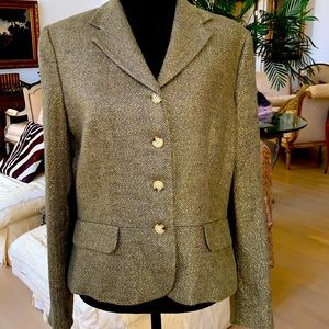 RALPH LAUREN GORGEOUS LINEN & GOLD METALLIC WOVEN JACKET..PERFECT & MINT